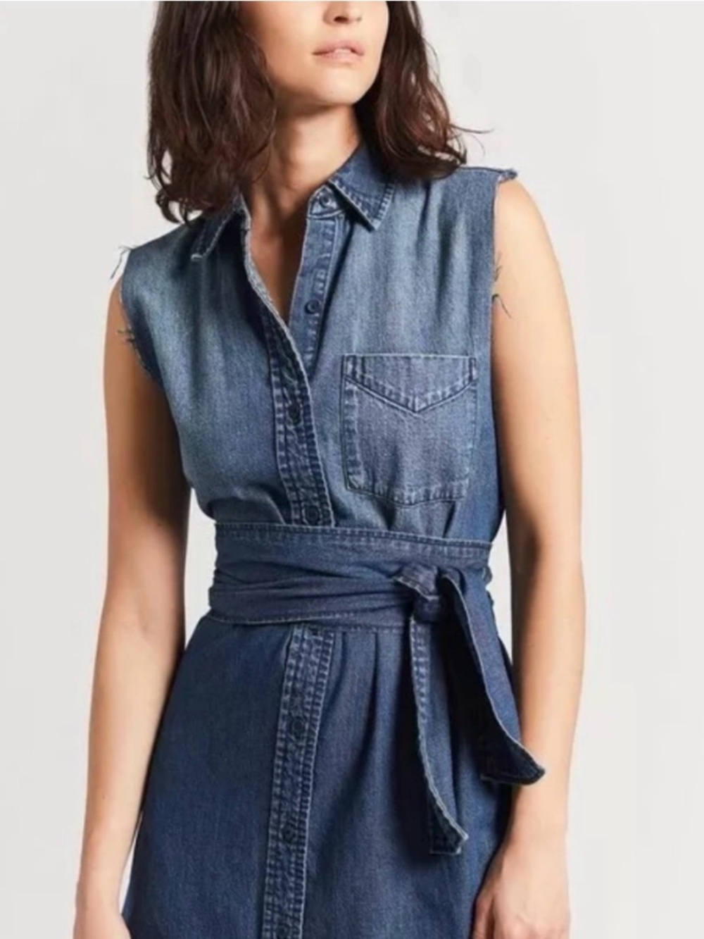 Current/Elliott The Eden Asymmetrical Denim Shirtdress Size 2 NWT $268